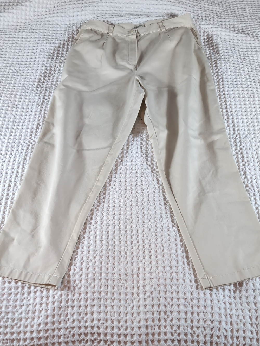 L.L. Bean Women's Khaki Straight-Leg Chinos Light Beige Size 14